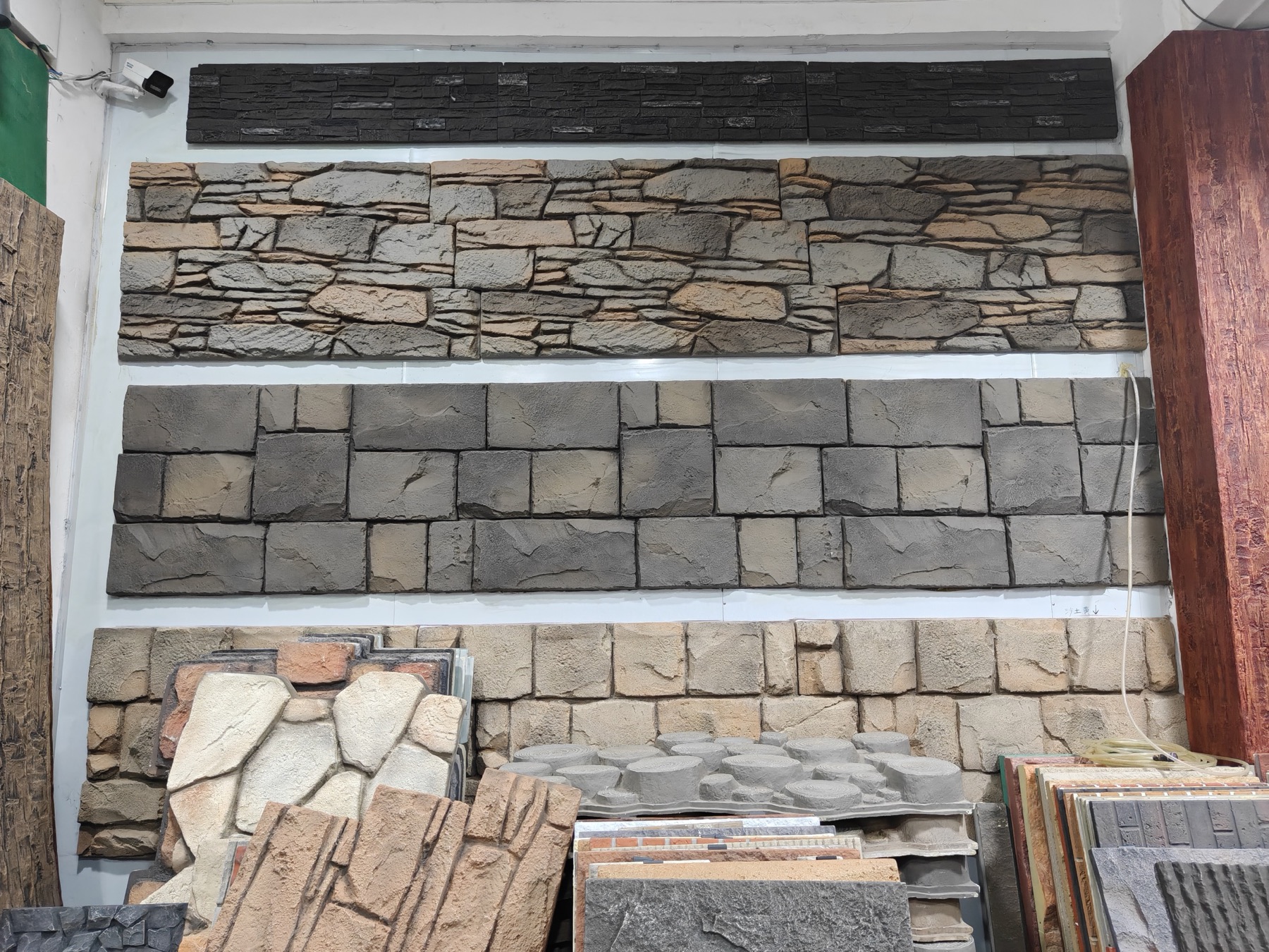 Representative wall panel samples prepared for review