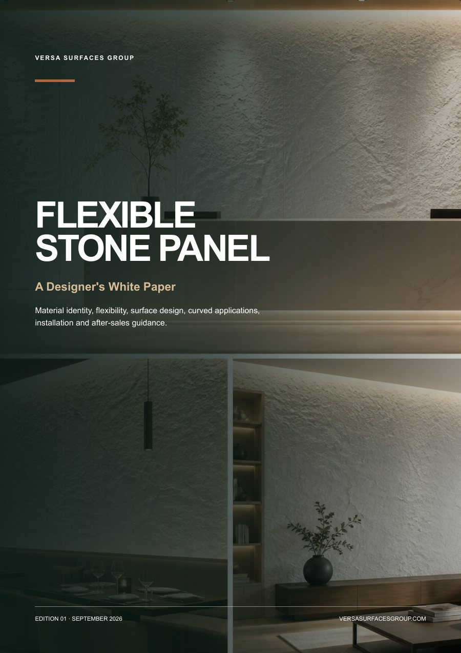 Flexible Stone Panel designer white paper cover