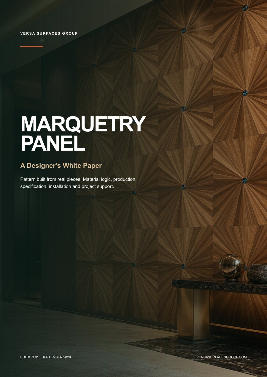 Marquetry Panel designer white paper cover