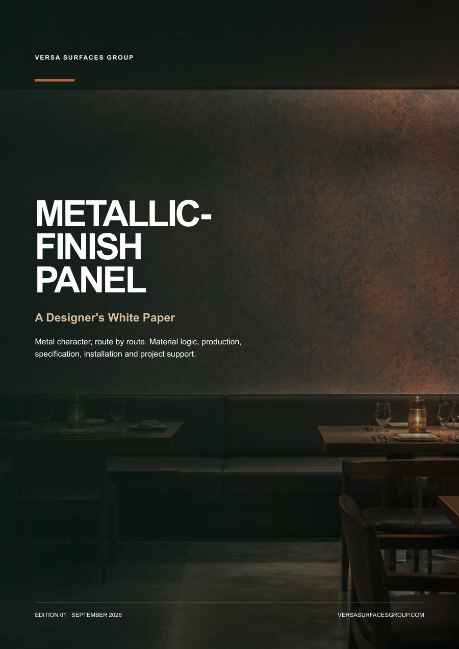 Metallic-Finish Panel designer white paper cover