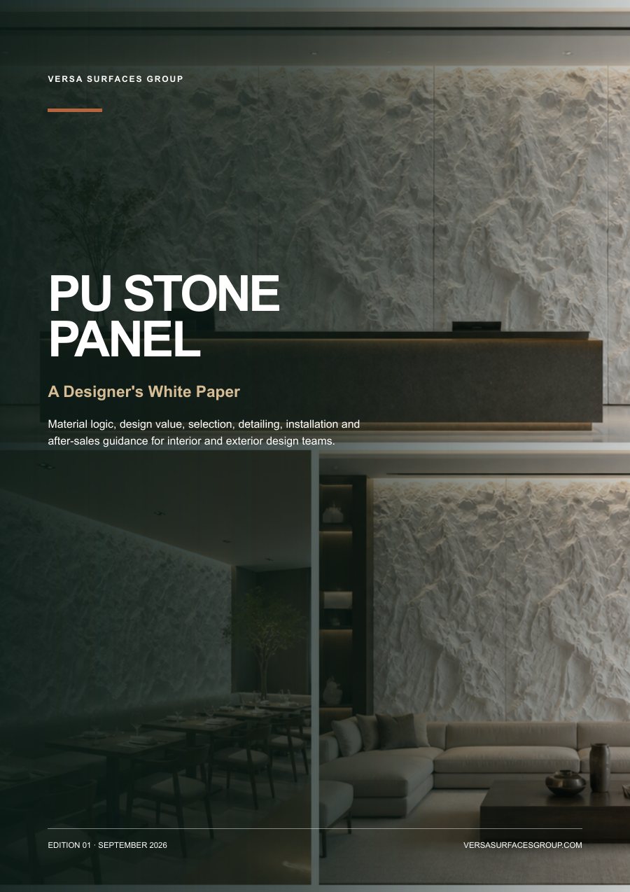 PU Stone Panel designer white paper cover